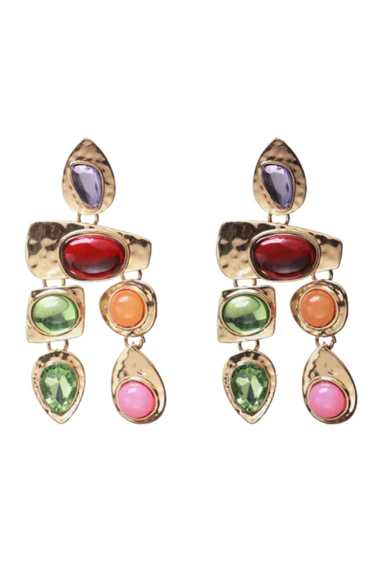 'Helen' Colorful stones Drop Earrings sold by Goodnight Macaroon