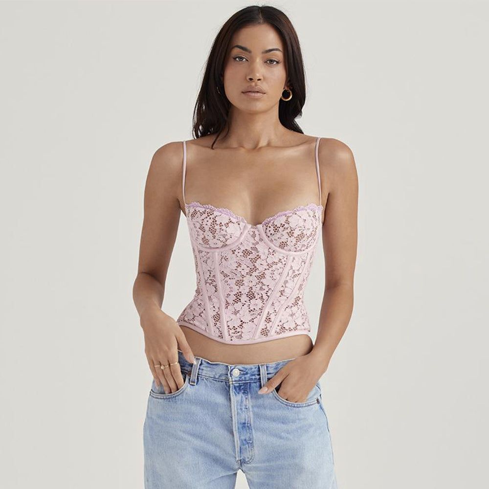 'Lucille' Lace Crop Corset Top #166491 sold by Goodnight Macaroon product image thumbnail 7