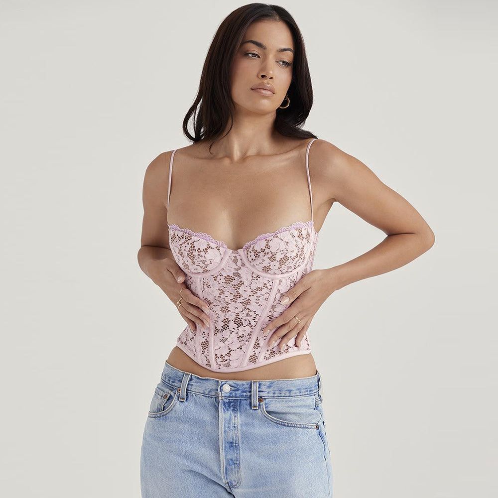 'Lucille' Lace Crop Corset Top #166491 sold by Goodnight Macaroon product image thumbnail 5