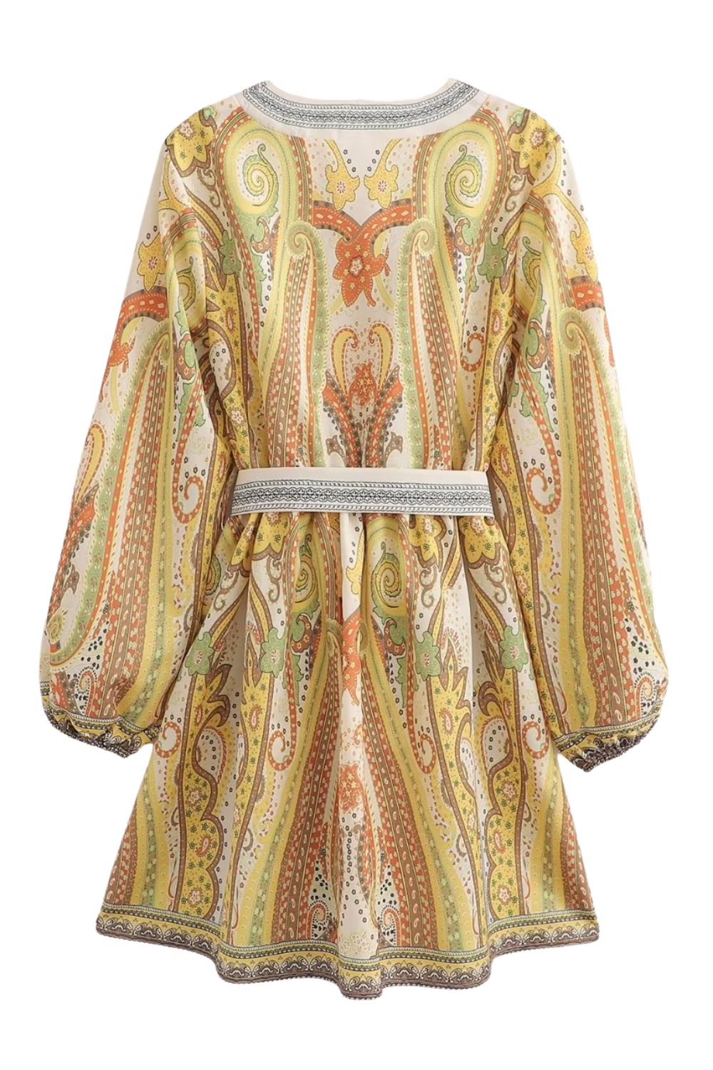 'Becky' Paisley Pattern Belted Dress #133447 sold by Goodnight Macaroon product image thumbnail 5