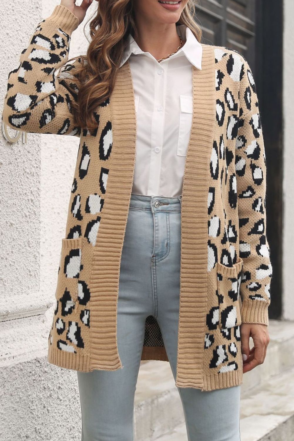 'Zoey' Leopard Print Open Cardigan sold by Goodnight Macaroon product image thumbnail 2