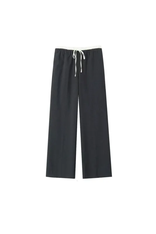 'Jasmin' Satin Textured Waistband Pants sold by Goodnight Macaroon