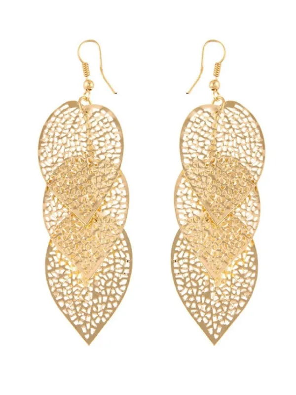 'Gemma' Leaf Shaped Drop Earrings sold by Goodnight Macaroon