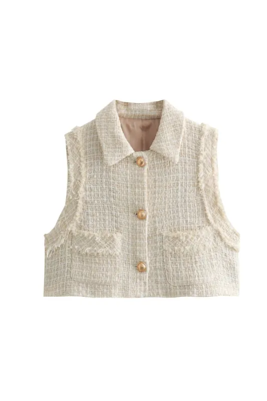 'Elise' Short Cropped Sleeveless Vest sold by Goodnight Macaroon