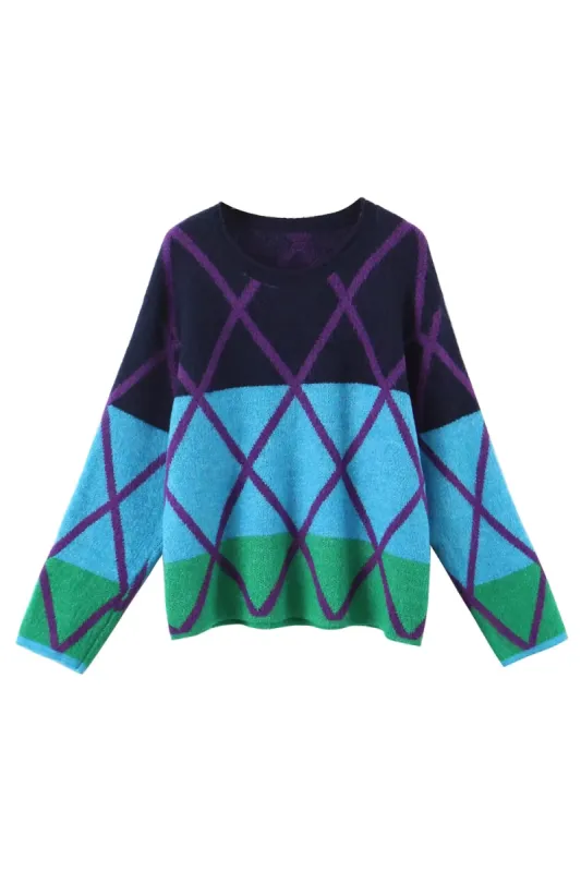 'Victoria' Multicolor Knitted Pullover Sweater sold by Goodnight Macaroon