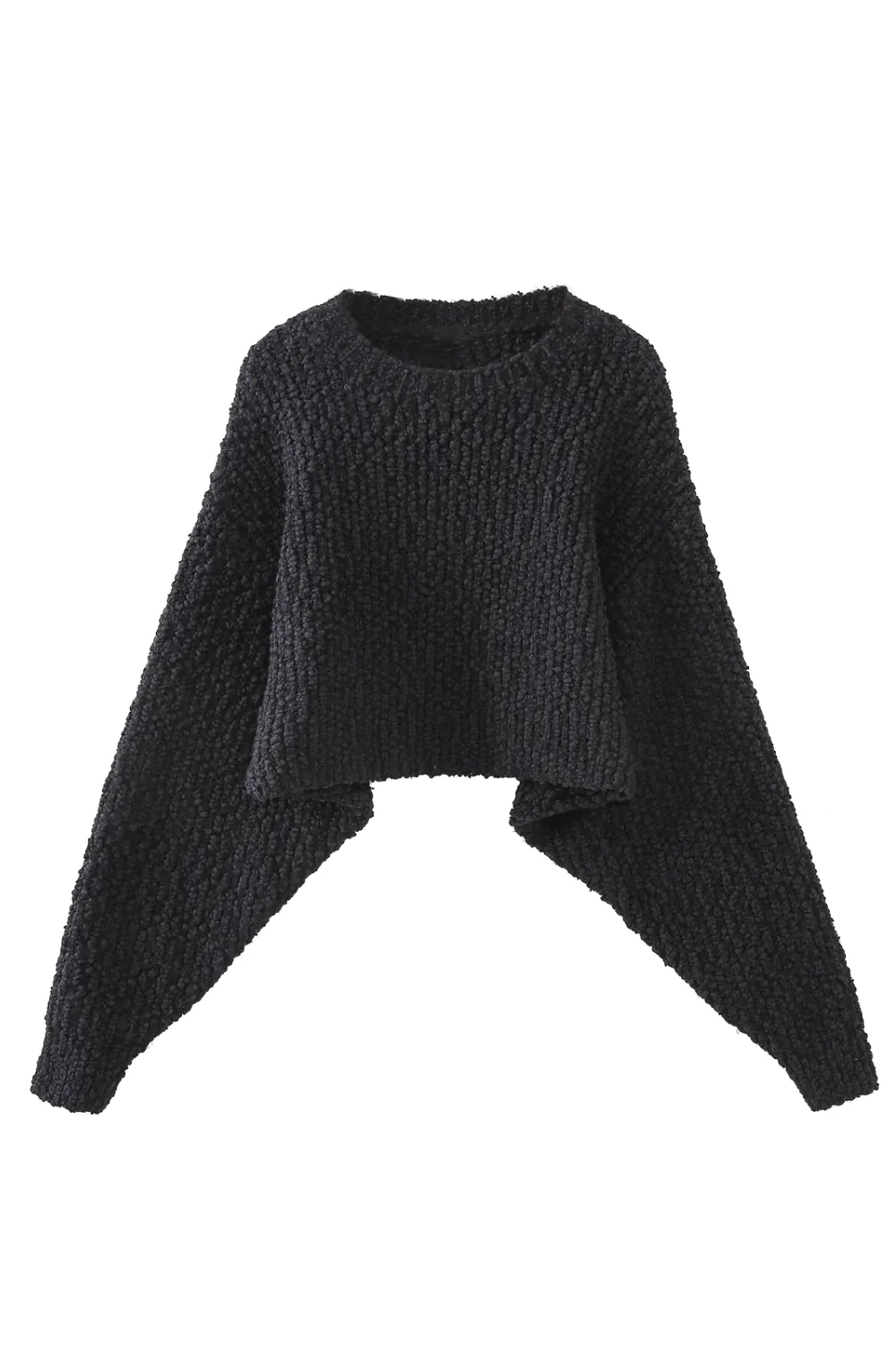 'Katherine' Boatneck Popcorn Texture Knitted Short Sweater sold by Goodnight Macaroon
