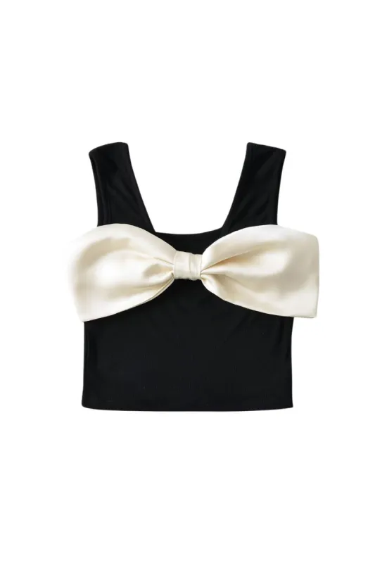 ‘Charlotte’ Bow Tie Sleeveless Crop Top sold by Goodnight Macaroon