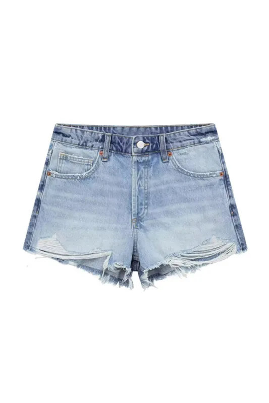 'Odelia' High Waist Ripped Shorts sold by Goodnight Macaroon