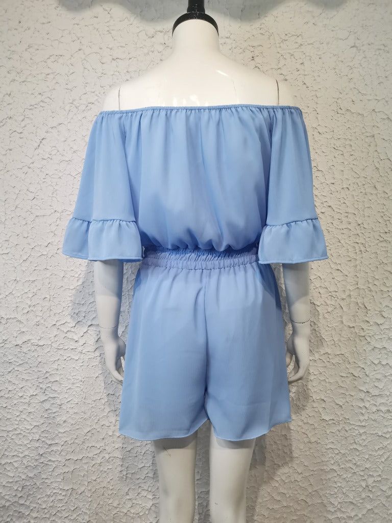 Off Shoulder Bell Sleeved Playsuit Romper #169635 sold by Goodnight Macaroon product image thumbnail 5
