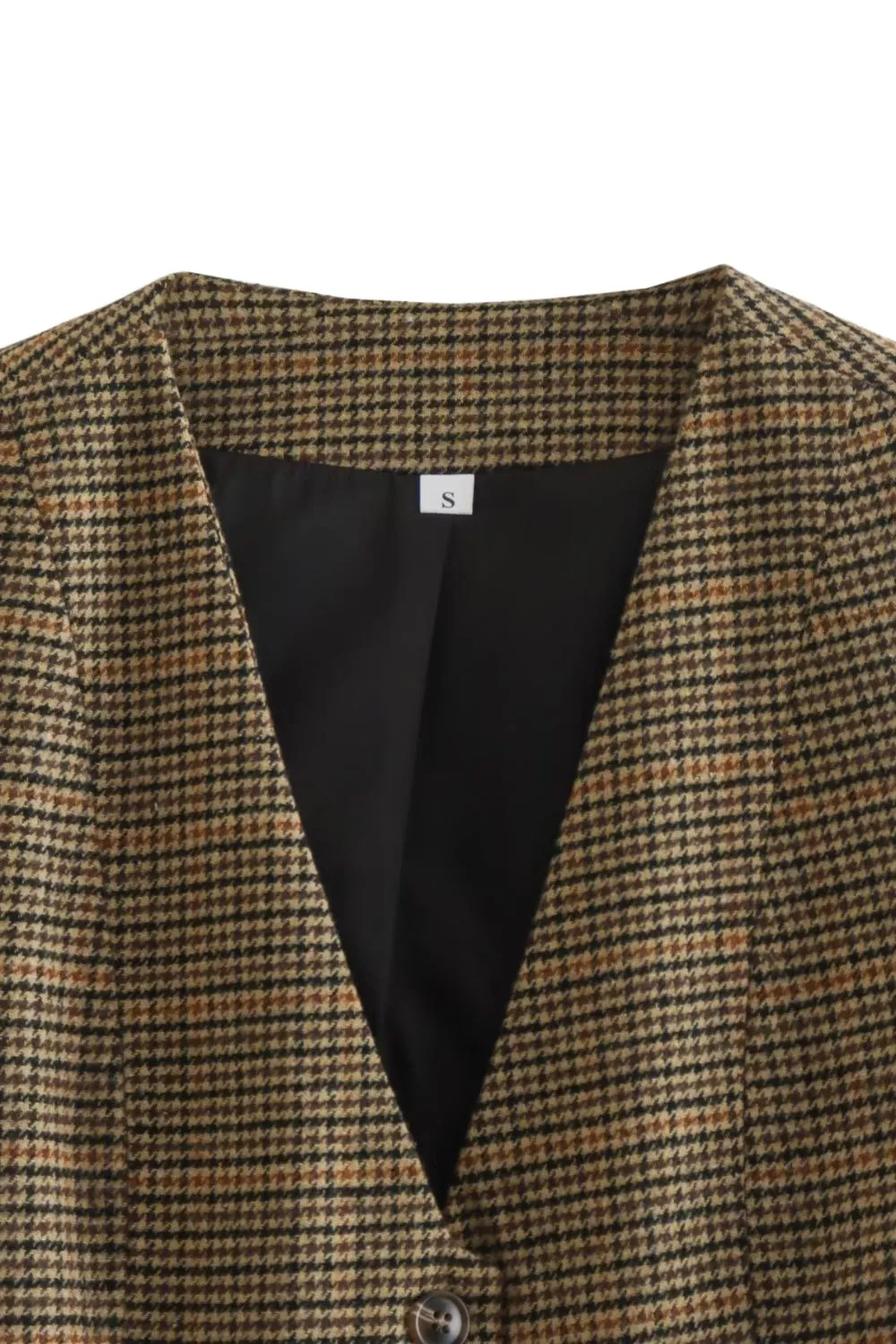 ‘ Kevin’ V-Neck Houndstooth Sleeveless Vest sold by Goodnight Macaroon product image thumbnail 3