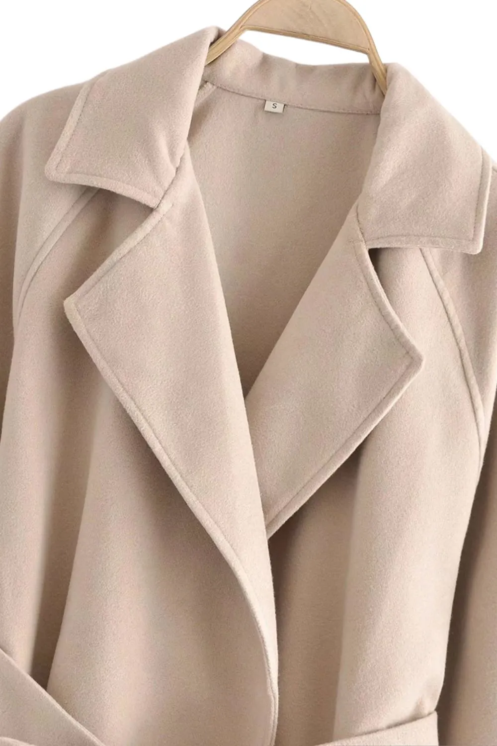 ‘ Aaron’ Collared Belted Wool Coat with Tied Waist sold by Goodnight Macaroon product image thumbnail 3