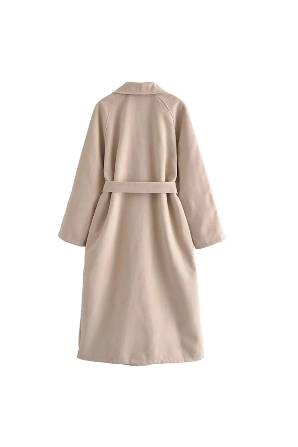 ‘ Aaron’ Collared Belted Wool Coat with Tied Waist sold by Goodnight Macaroon product image thumbnail 2