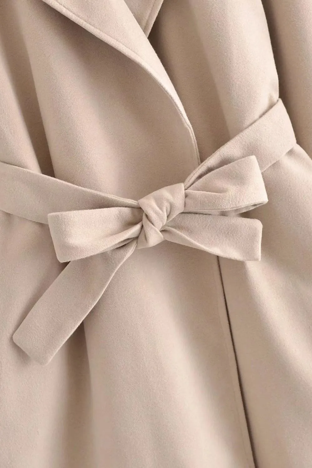 ‘ Aaron’ Collared Belted Wool Coat with Tied Waist sold by Goodnight Macaroon product image thumbnail 5