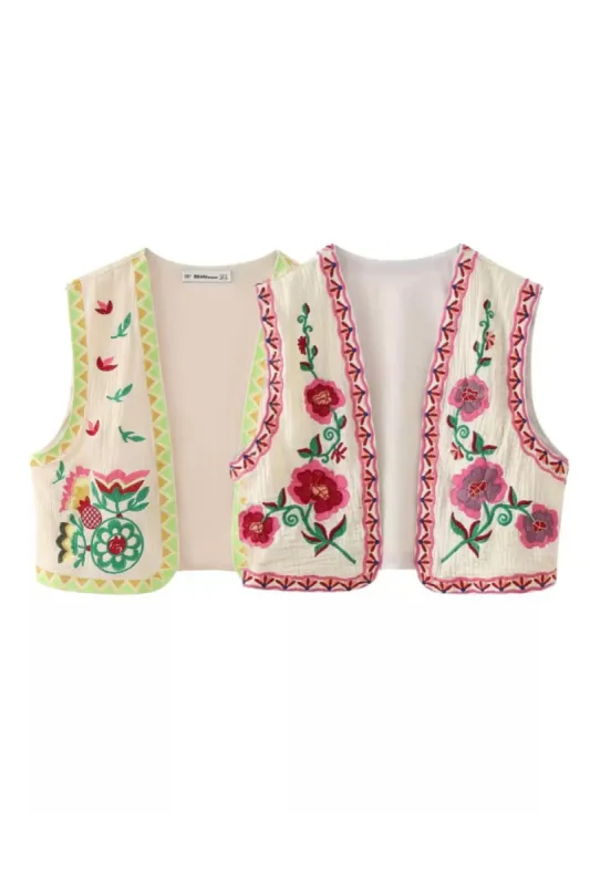 ' Zachary' Versatile Embroidered Vest Top sold by Goodnight Macaroon