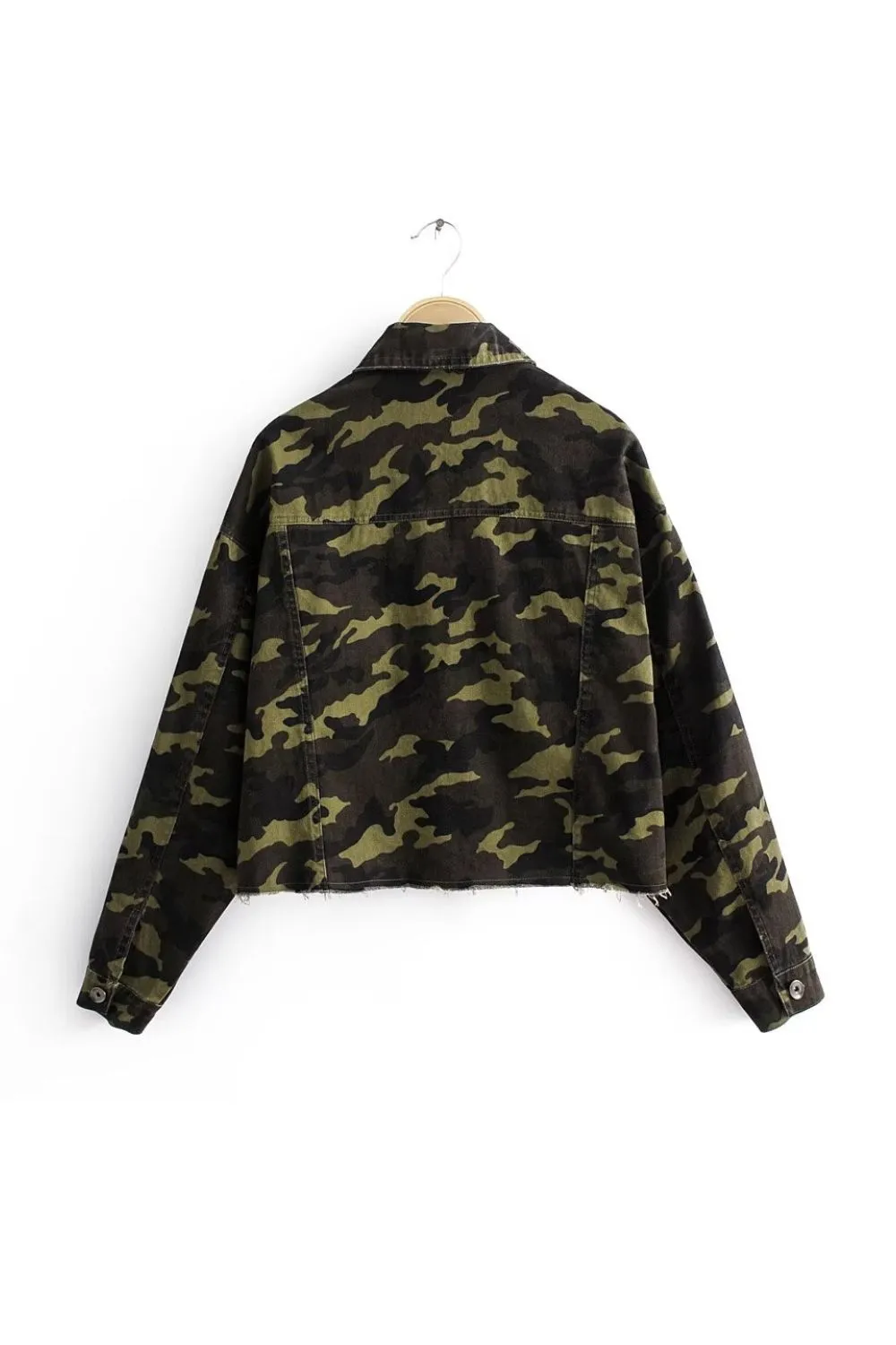 'Ella' Slim-Fit Camouflage Print Denim Jacket sold by Goodnight Macaroon product image thumbnail 2