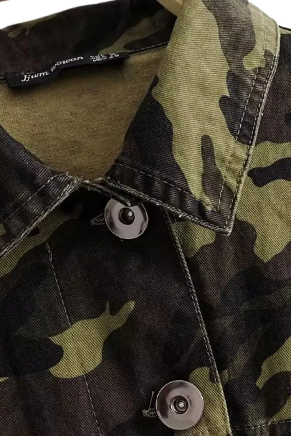 'Ella' Slim-Fit Camouflage Print Denim Jacket sold by Goodnight Macaroon product image thumbnail 5