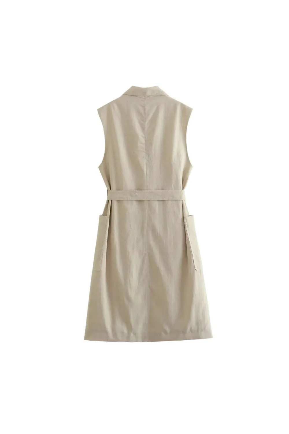 'Olivia' Linen Blend Belted Mid-Length Vest sold by Goodnight Macaroon product image thumbnail 2