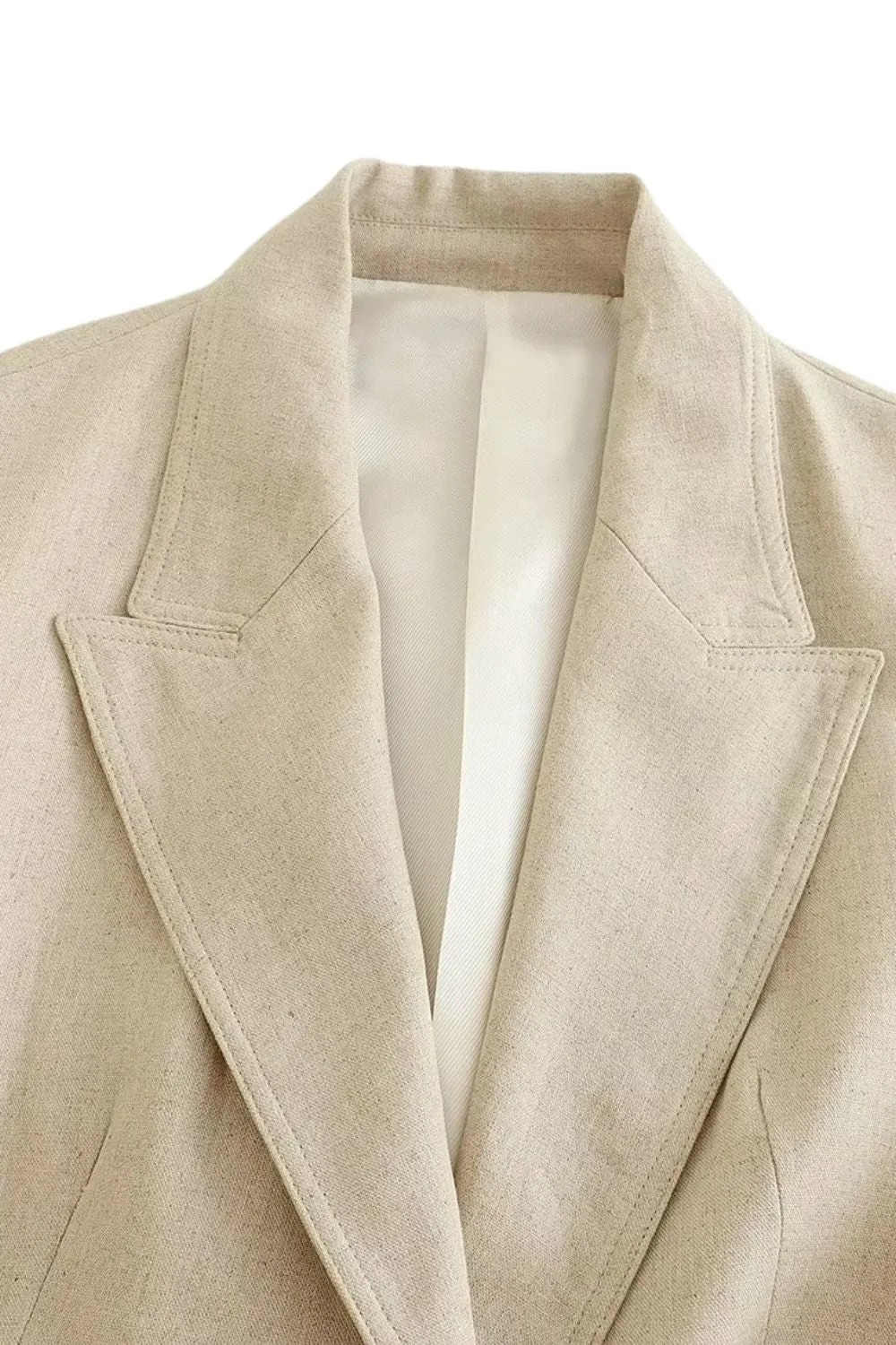 'Olivia' Linen Blend Belted Mid-Length Vest sold by Goodnight Macaroon product image thumbnail 3