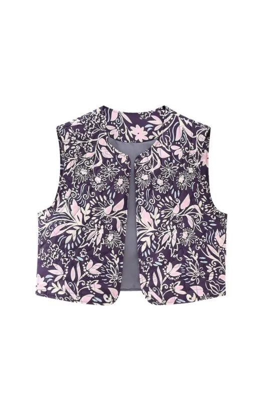 ' Zachary' Embroidered Quilted Vest Top sold by Goodnight Macaroon