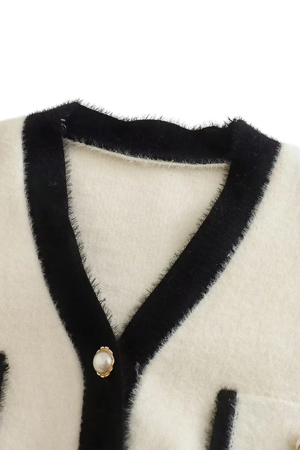 'Mia' Color-Block Faux Mink Knit Jacket sold by Goodnight Macaroon product image thumbnail 4