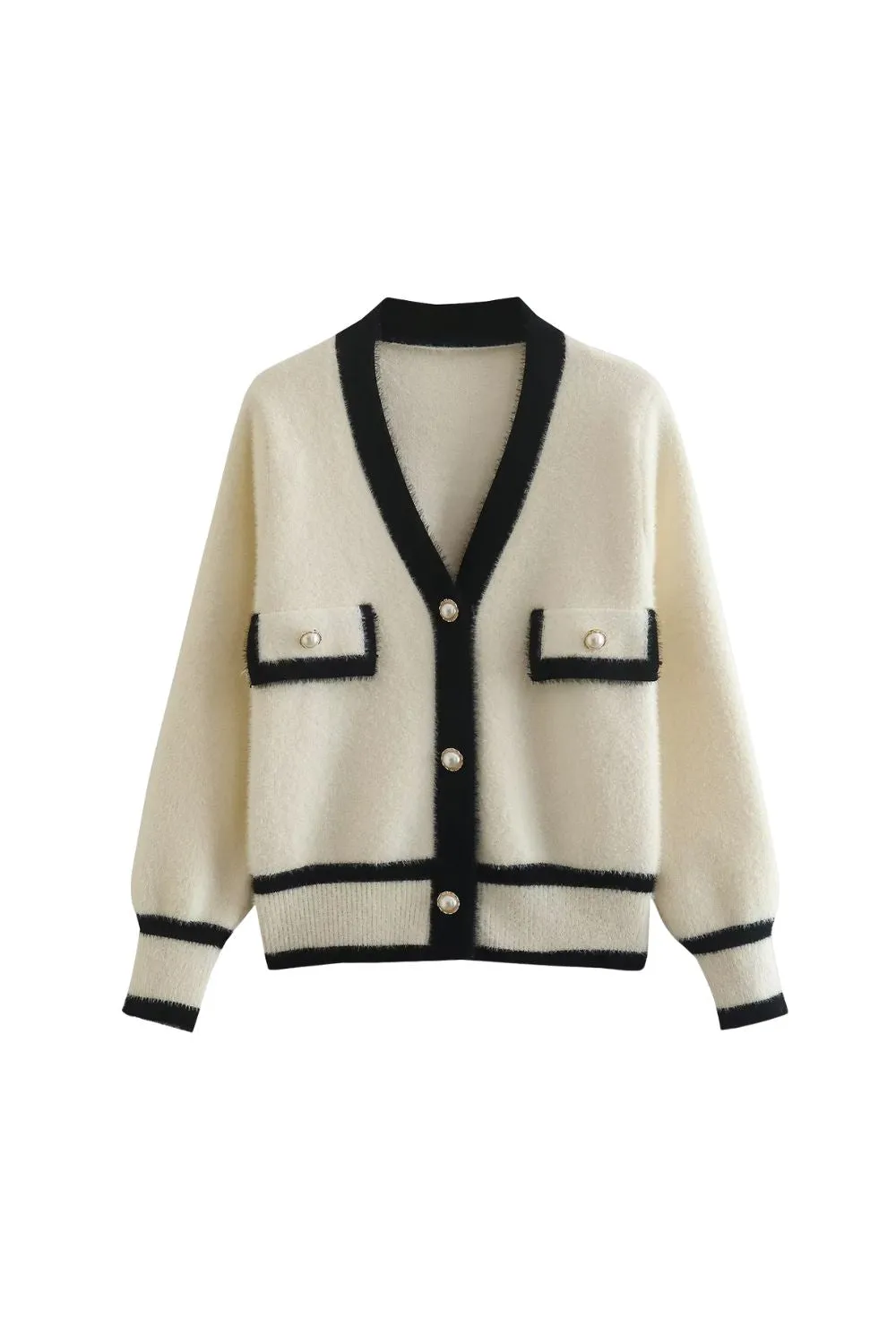 'Mia' Color-Block Faux Mink Knit Jacket sold by Goodnight Macaroon product image thumbnail 2