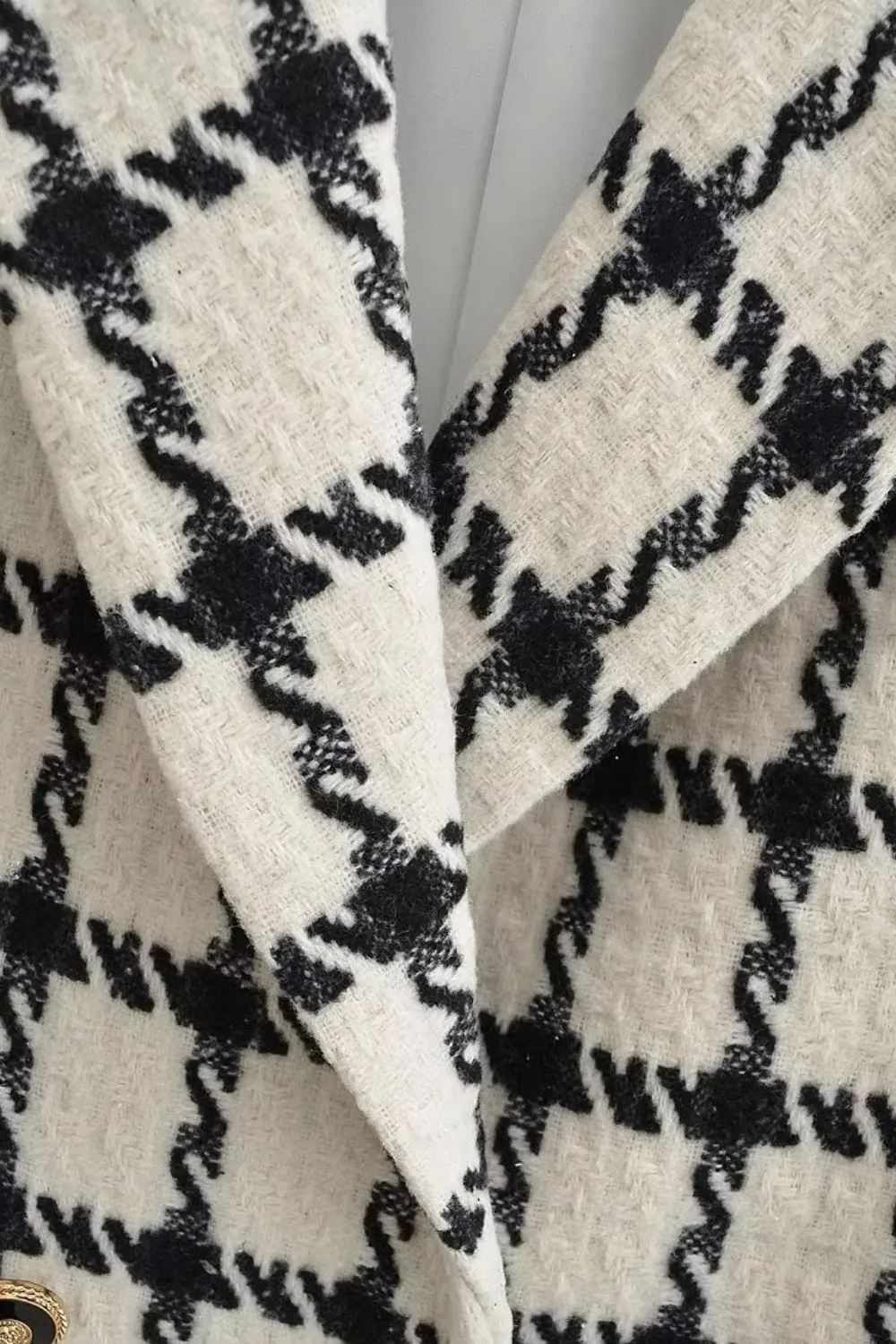 'Sophia' Vintage Plaid Tweed Slim Blazer Jacket sold by Goodnight Macaroon product image thumbnail 5