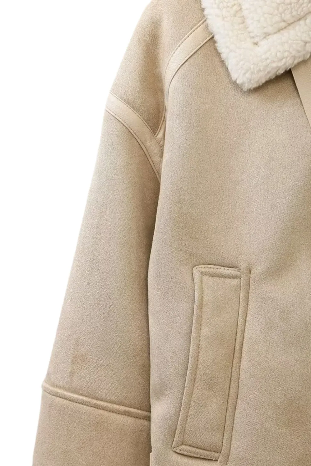 ‘ Vince’ Faux Shearling Bomber Jacket sold by Goodnight Macaroon product image thumbnail 4