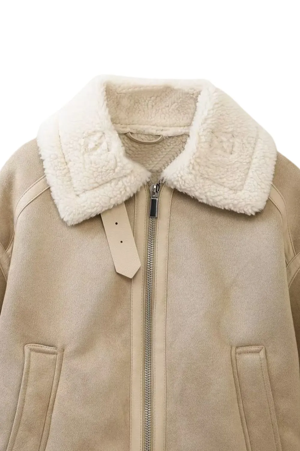 ‘ Vince’ Faux Shearling Bomber Jacket sold by Goodnight Macaroon product image thumbnail 3