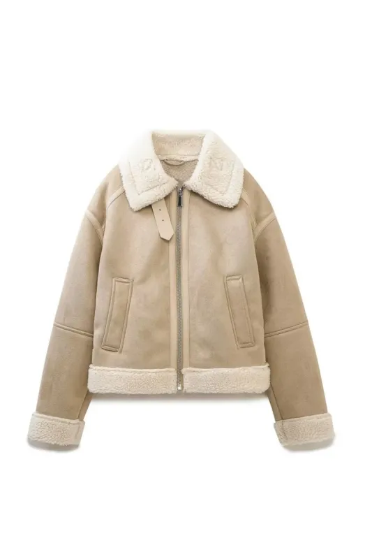 ‘ Vince’ Faux Shearling Bomber Jacket made by Goodnight Macaroon