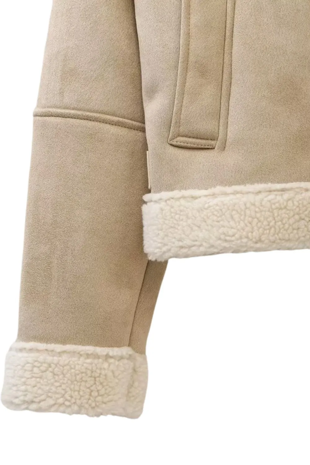 ‘ Vince’ Faux Shearling Bomber Jacket sold by Goodnight Macaroon product image thumbnail 5