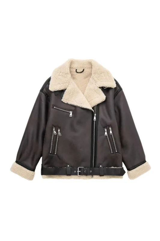 ' Owen' Fleece-Lined Jacket with Belt sold by Goodnight Macaroon