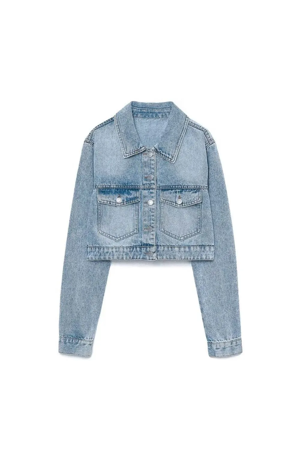 ' Jordan' Collared Long-Sleeve Denim Jacket sold by Goodnight Macaroon