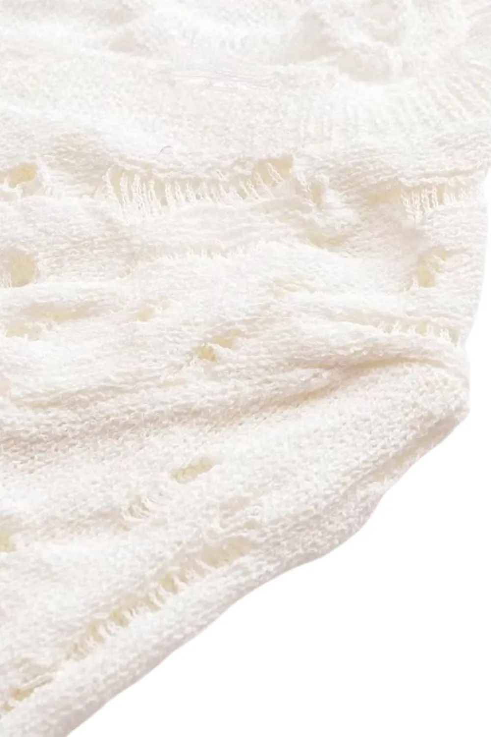 'Lily' Ripped-Detail Cropped Knit Jacket sold by Goodnight Macaroon product image thumbnail 5