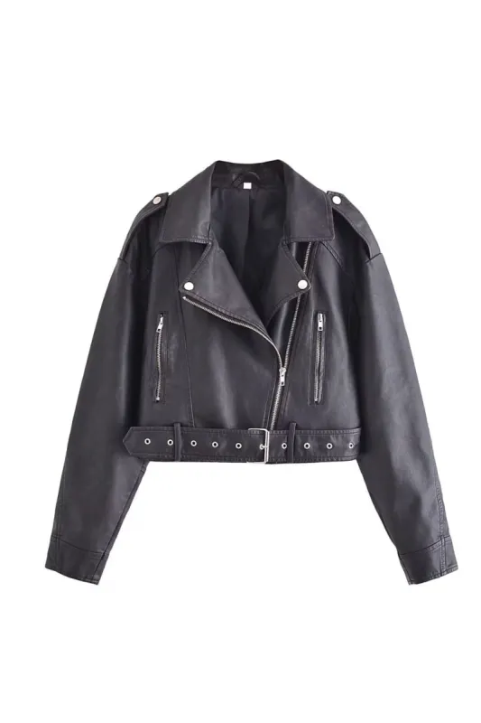 ‘Isabella’ Faux Leather Short Jacket sold by Goodnight Macaroon
