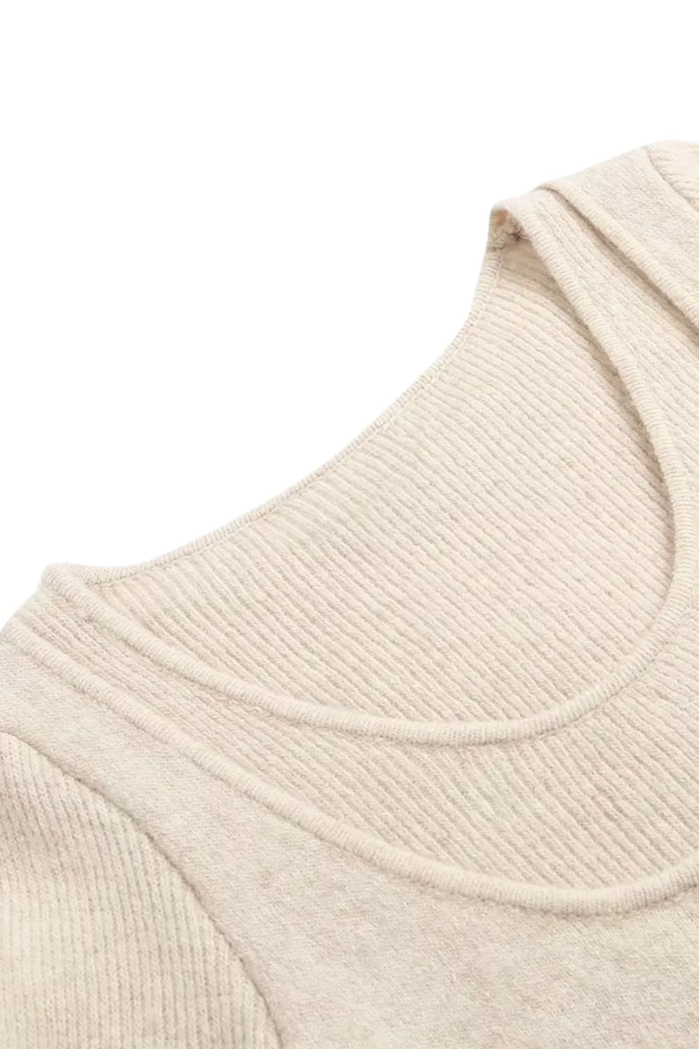 'Elena'Irregular Two-Tone Buttoned Knit Top sold by Goodnight Macaroon product image thumbnail 3
