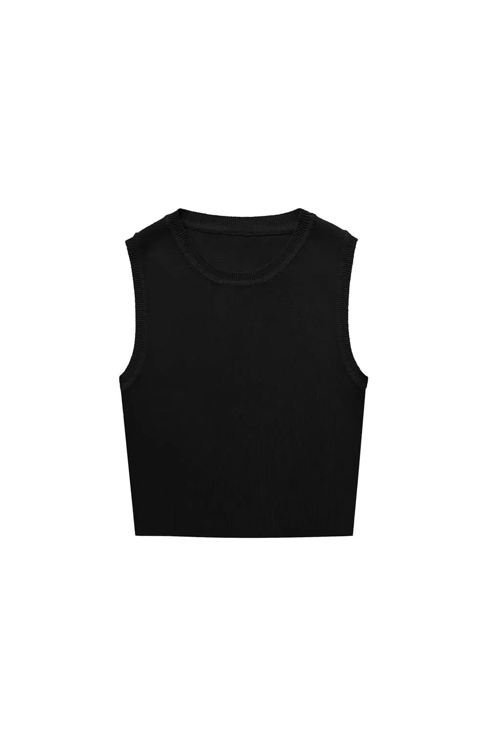 ‘Niamh’ Basic Sleeveless Knit Crop Top sold by Goodnight Macaroon product image thumbnail 4