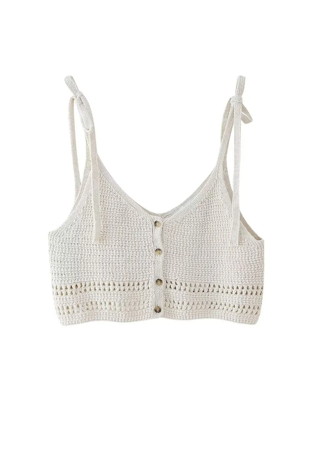 'Martha' Minimalist Tied-Knit Top sold by Goodnight Macaroon
