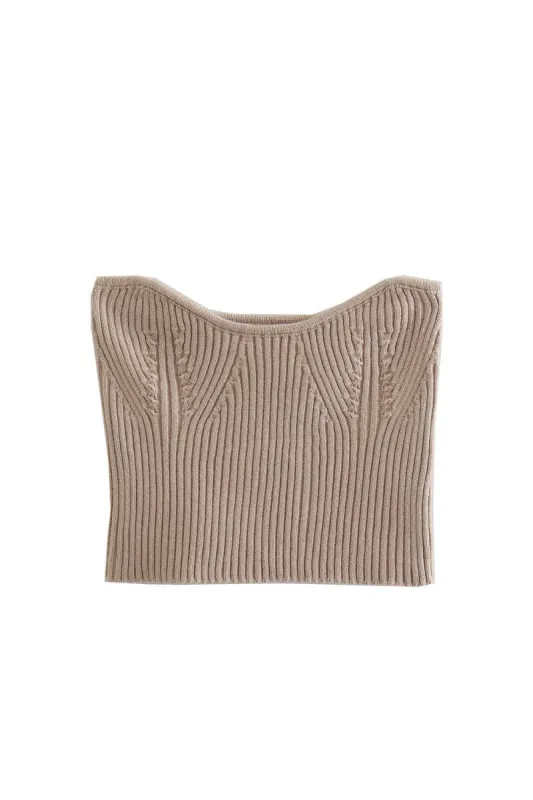 'Harriet' Off-Shoulder Knit Crop Top sold by Goodnight Macaroon