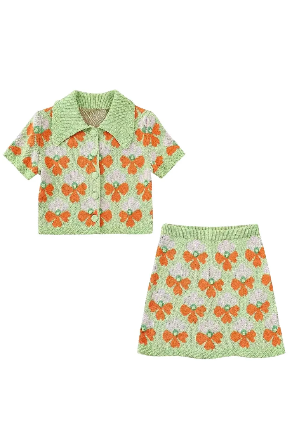 'Lottie' Polo-Neck Knit Top & Mini Skirt sold by Goodnight Macaroon