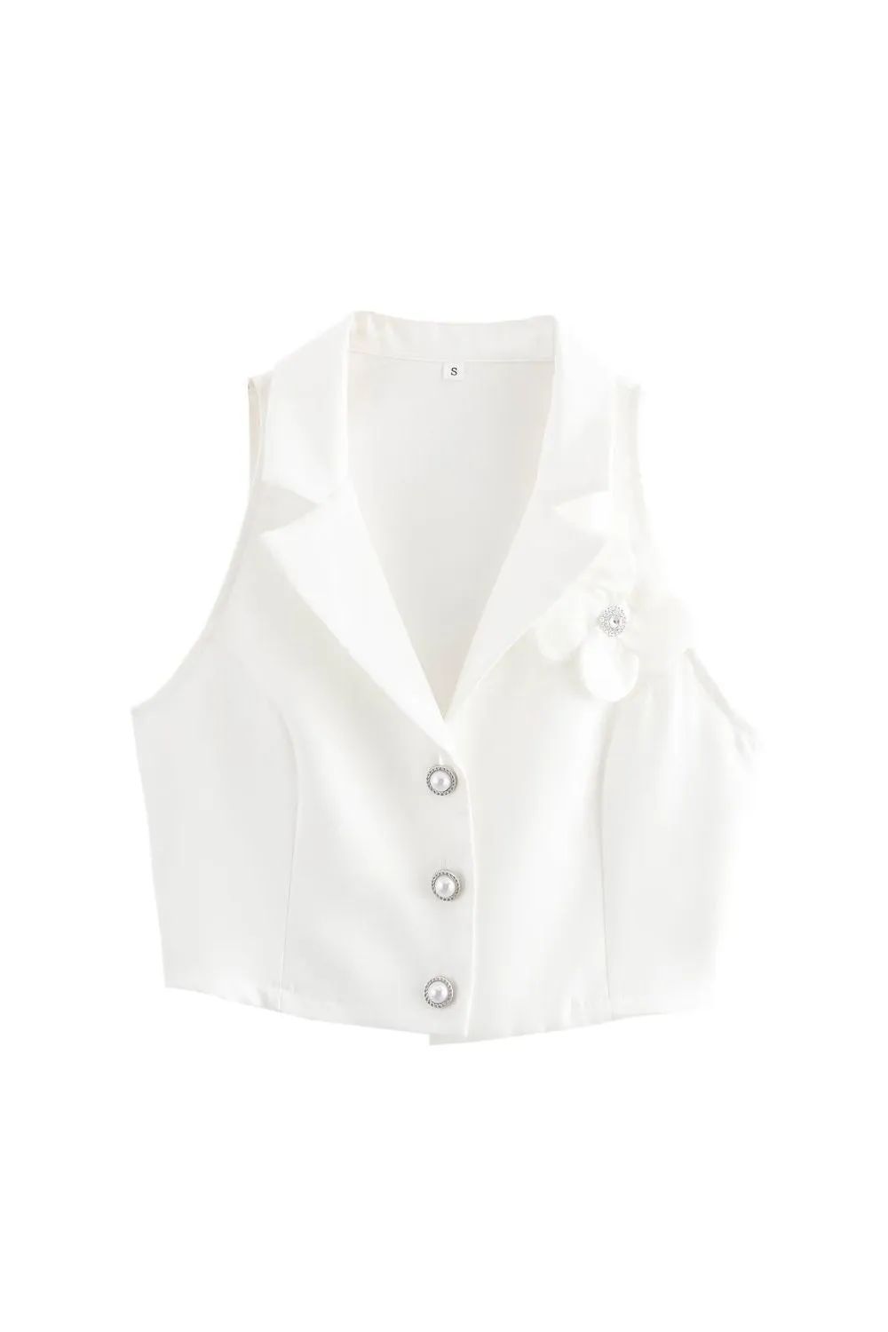 'Ellie' Minimalist Floral-Embellished Tank & Pants Set sold by Goodnight Macaroon product image thumbnail 2