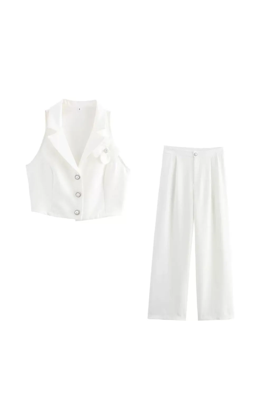 'Ellie' Minimalist Floral-Embellished Tank & Pants Set sold by Goodnight Macaroon