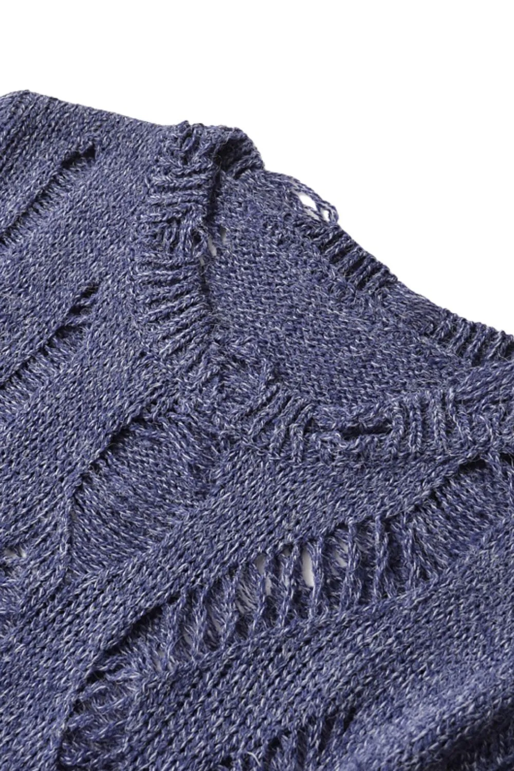 'Tatyana' Cropped Ripped Long Sleeve Knitted Tops sold by Goodnight Macaroon product image thumbnail 3