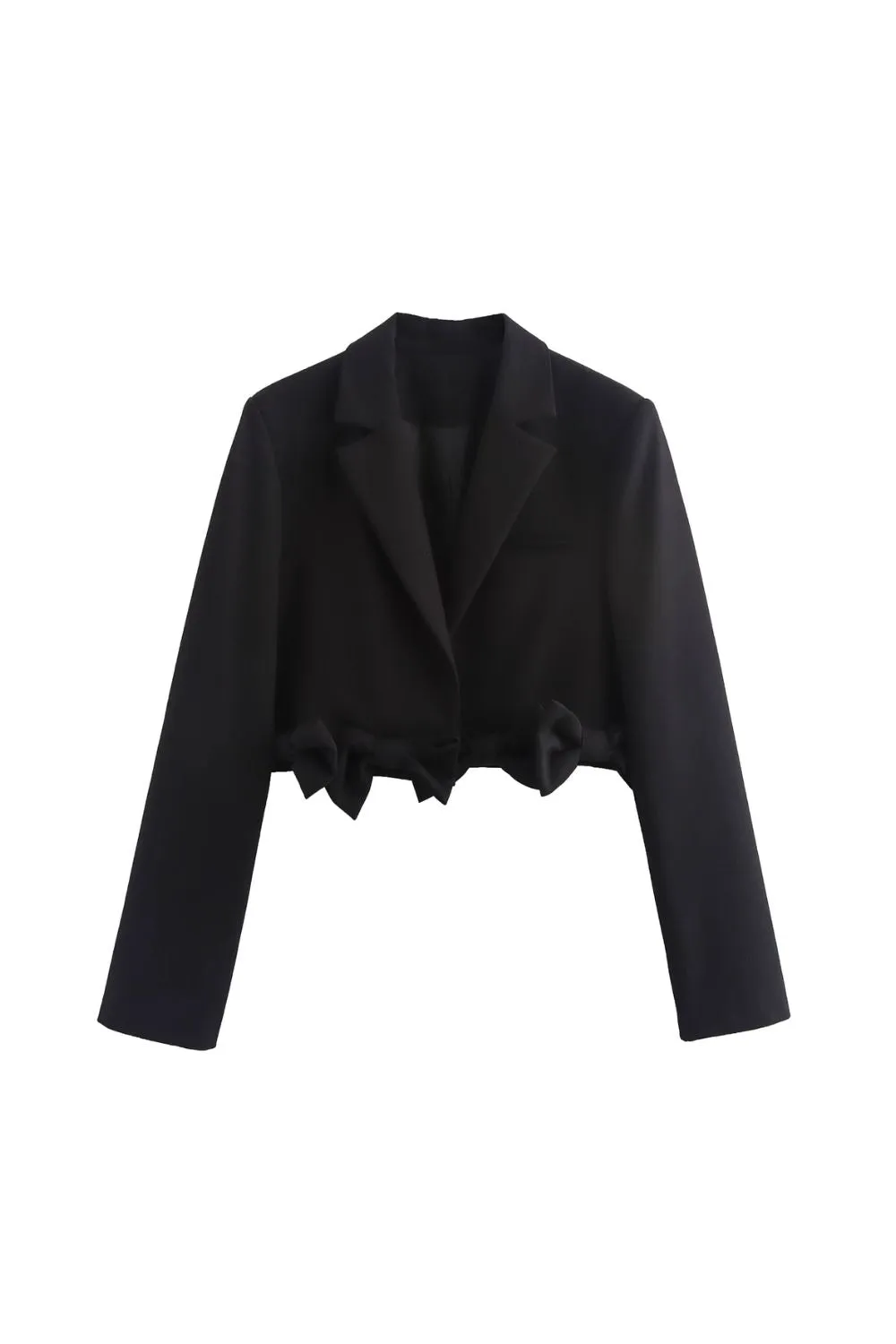 'Emery' Bow-Tie Accented Cropped Blazer sold by Goodnight Macaroon