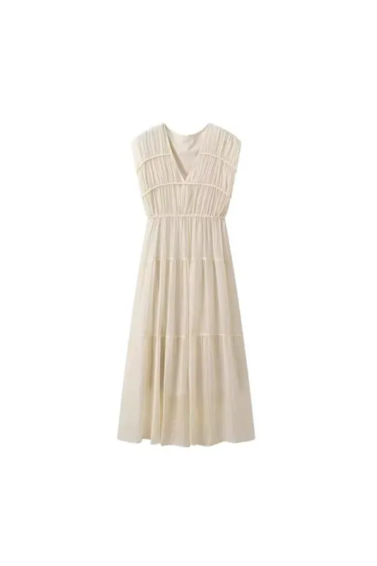 'Lyla' Elegant Sleeveless Pleated Maxi Dress sold by Goodnight Macaroon