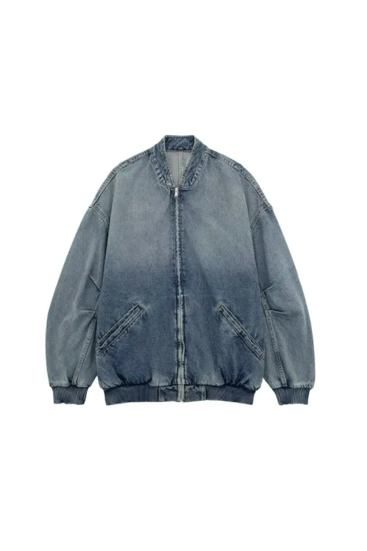 'Kayla' Loose Denim Pilot Jacket sold by Goodnight Macaroon