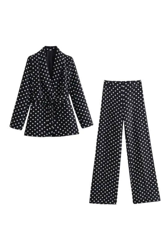 ‘Amelia’ Polka Dot Blazer & High-Waist Pants Suit Set (Sold Separately) sold by Goodnight Macaroon