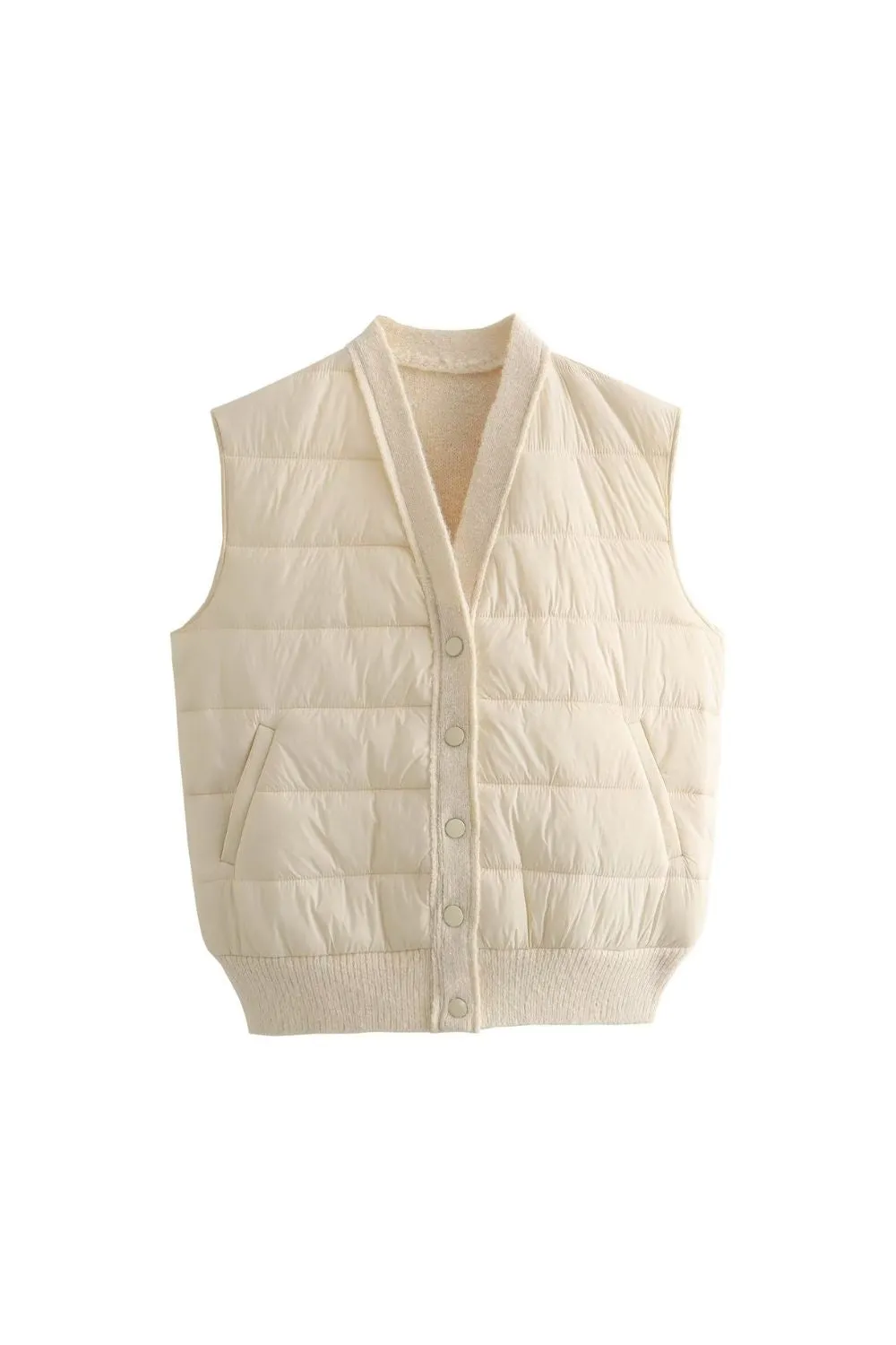 'Willow' Quilted V-Neck Sleeveless Vest sold by Goodnight Macaroon product image thumbnail 3