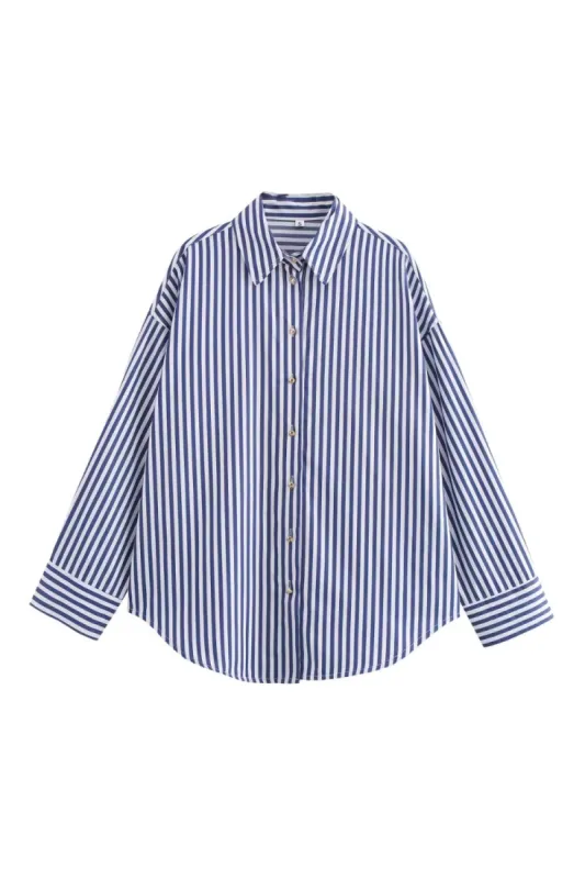 'Leila' Metallic Striped Shirt sold by Goodnight Macaroon