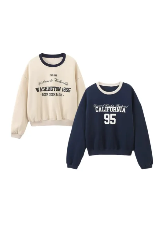 'Emery' Preppy Long-Sleeve Sweatshirt made by Goodnight Macaroon