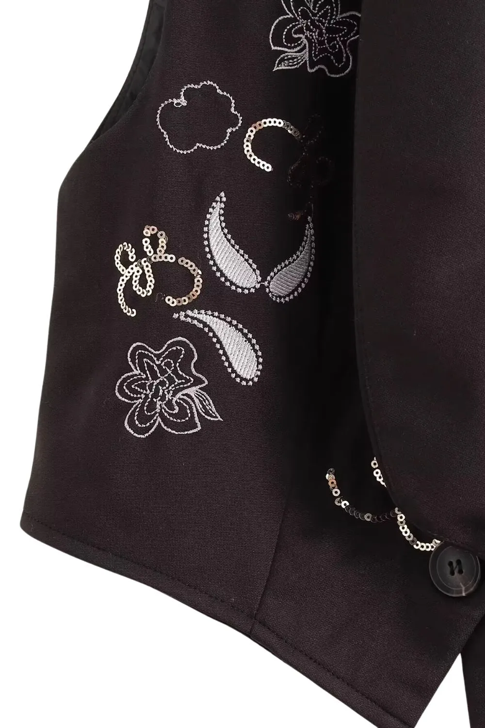‘Leah’ Short Sequin Embroidered Vest sold by Goodnight Macaroon product image thumbnail 5